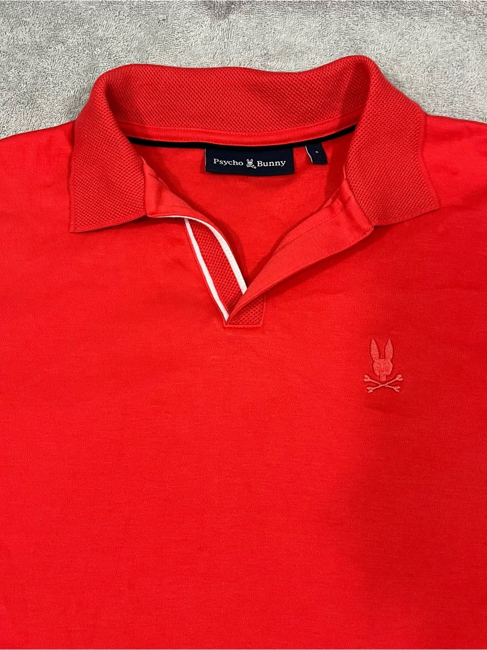 Psycho Bunny Mens Polo Shirt V-neck Pima Cotton Bunny Size 5 Medium